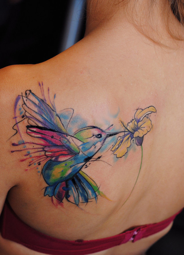 3d Watercolor Hummingbird Temporary Tattoo Sticker Women's Fashion Body Art  Arm Shoulder Tattoos For Adult Fake Waterproof Tatoo - Temporary Tattoos -  AliExpress
